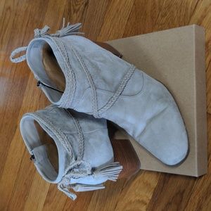 Via Spiga suede booties with braided tassels